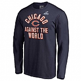 Men's Bears Navy 2018 NFL Playoffs Against The World Long Sleeve T-Shirt,baseball caps,new era cap wholesale,wholesale hats